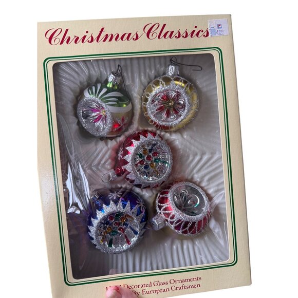 6 Boxes Christmas Classics Hand Decorated Glass Ornaments By European Craftsmen - Picture 4 of 10